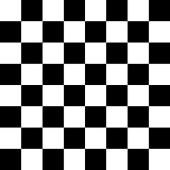 Chessboard or checker board seamless pattern in black and white. Checkered board for chess or checkers game. Strategy game concept. Checkerboard background.