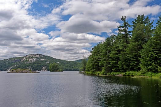 Quiet Day on a George Lake in Killarney Provincial Park in Ontario