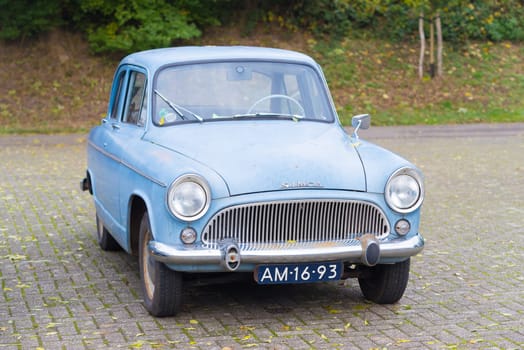 THORN, NETHERLANDS - NOVEMBER 6, 2016: Front view of a rare Simca Aronde Etoile from 1961. It is a model produced by the French car manufacturer Simca between 1951 and 1964