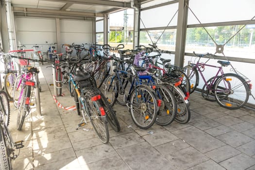 Bicycle garage at the train station in Wetzlar,Germany