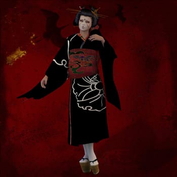 A Geisha is a Japanese young woman that entertains with music, dance, games and conversation.
