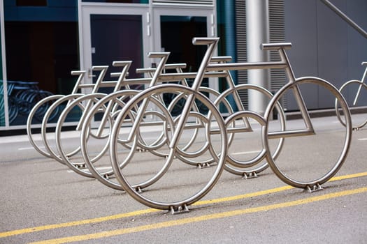 Outdoor Sculptures in Oslo Norway Bicycle Parking Yard Monument Background