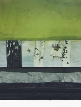 STOCKHOLM, SWEDEN - JUNE 10, 2017: Green Station with birch trees tunnelbanestation Underground. Subway