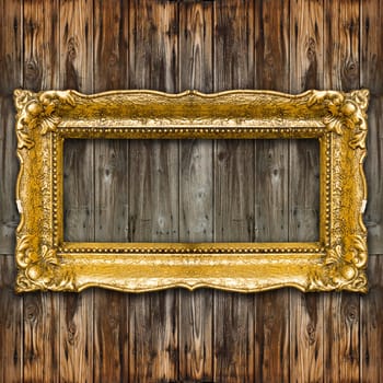 Big Old Picture Frame on wooden baclground