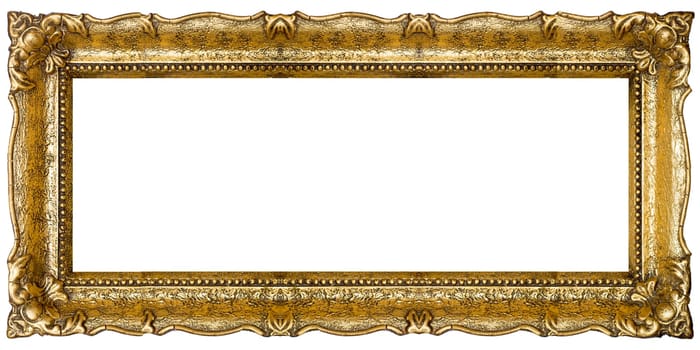 Verry Big Old Gold picture frame, isolated on white - extra large file and quality - 40mpx