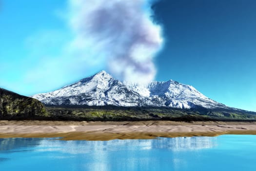 Ash and smoke billow from the Mount St. Helen volcano in Washington after the great eruption in 1980.