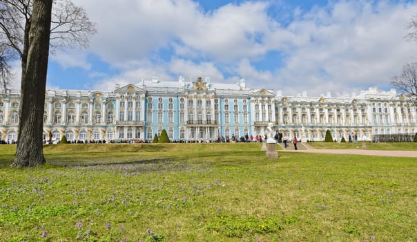 Catherine Palace in town of Tsarskoye Selo (Pushkin), St. Petersburg, Russia