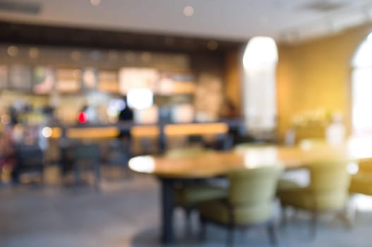 Abstract blur background of coffee shop or restaurant, shallow depth of focus.