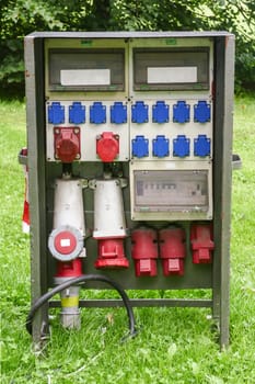 Power distribution box in a park in Bad Nauheim,Germany Hessen