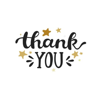 Thank You handwritten inscription. Vector illustration of hand drawn lettering.