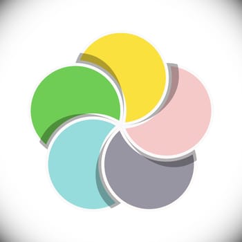 colored template of business info graphic with different options showing team work process