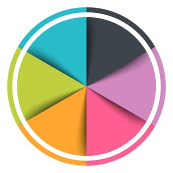 colored template of business info graphic with different options showing team work process
