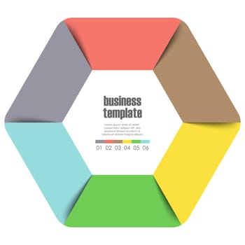 colored template of business info graphic with different options showing team work process