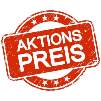red round stamp with scratches and text Special price (in english)