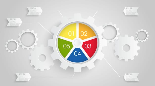 gear wheels info graphic for cooperation or teamwork symbolism