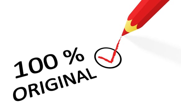 red pencil drawing hook and text 100% original
