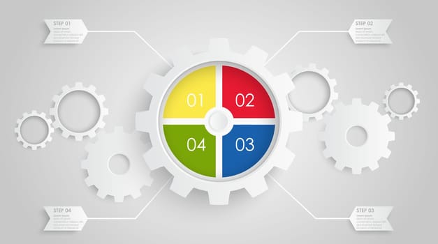 gear wheels info graphic for cooperation or teamwork symbolism