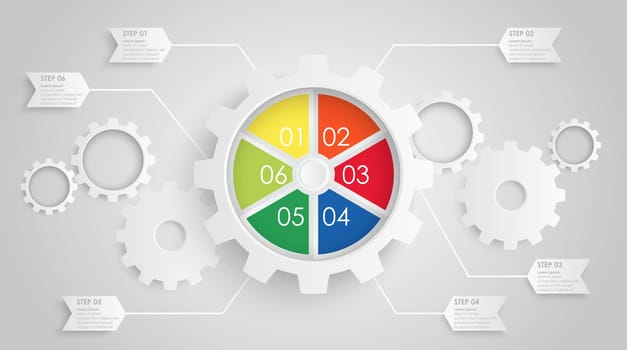 gear wheels info graphic for cooperation or teamwork symbolism