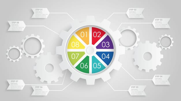 gear wheels info graphic for cooperation or teamwork symbolism