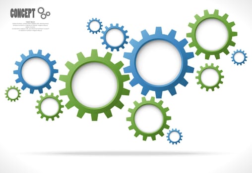 colored gear wheels showing business cooperation concept graphic