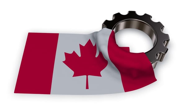 gear and flag of canada - 3d rendering