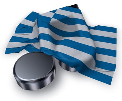 music note and Greek flag - 3d illustration