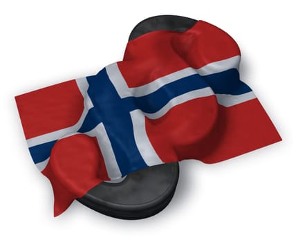 paragraph symbol and Norwegian flag - 3d illustration