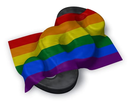 paragraph symbol and gay pride flag - 3d illustration