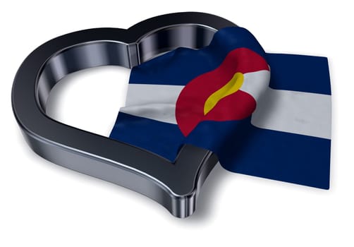 flag of colorado and heart symbol - 3d illustration