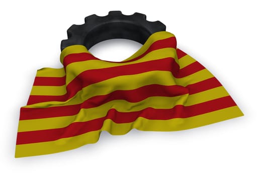 gear and flag of catalonia - 3d rendering