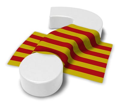 flag of catalonia and question mark - 3d illustration