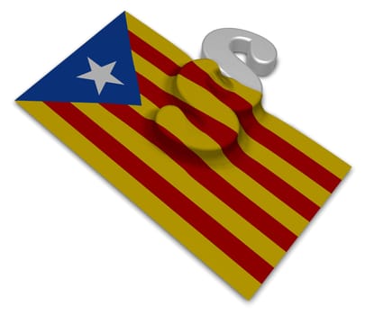 flag of catalonia and paragraph symbol - 3d illustration