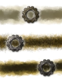 banner background with gear - 3d rendering