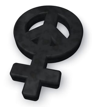 symbol for female and peace - 3d rendering
