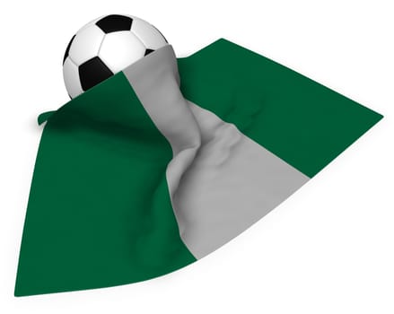 football and flag of nigeria - 3d illustration