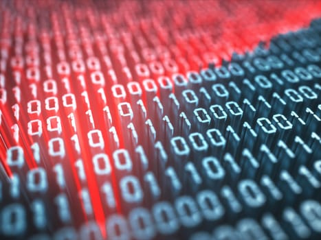Binary numbers, zeros and ones in the concept of program codes and mobile applications.