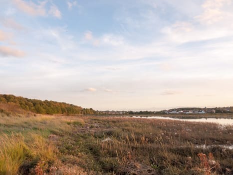 amazing landscape coast lake river soft light autumn  Essex  England  UK