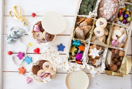 Small box with places and decoration for Christmas