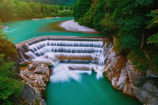 Falls on the Lech River in Fussen, Germany