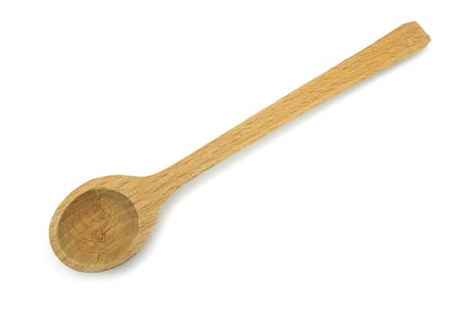Wooden spoon,close-up of kitchen appliance on white background
