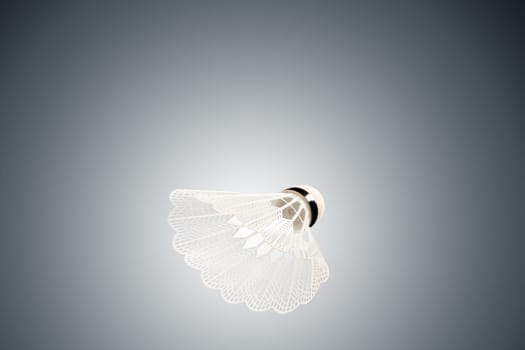 The badminton shuttlecock isolated with gray background