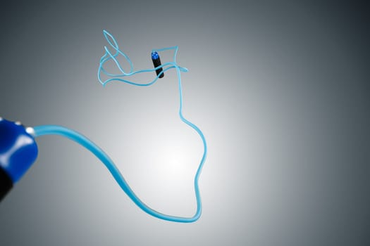 The Jump Rope in motion on gray background