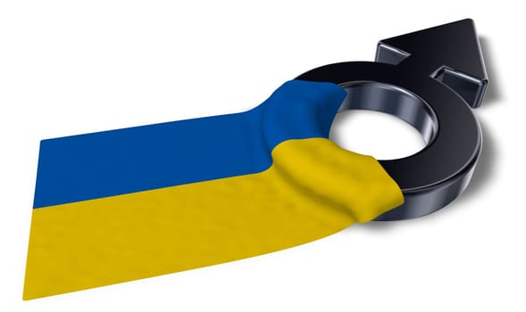 symbol for male and flag of ukraine - 3d illustration