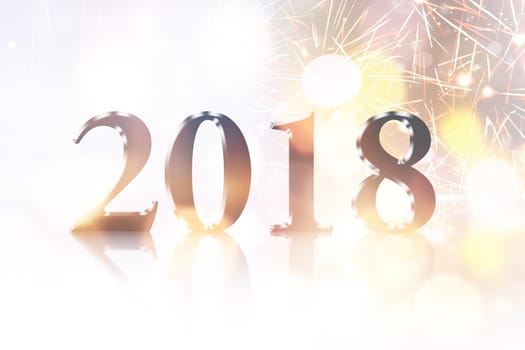 2018 number over abstract background.Happy new year concept