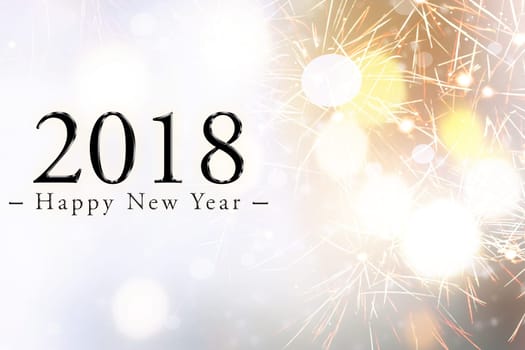 2018 number over abstract background.Happy new year concept