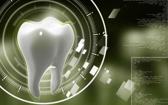 Digital illustration of teeth in colour background