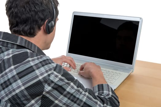 young man working with his laptop