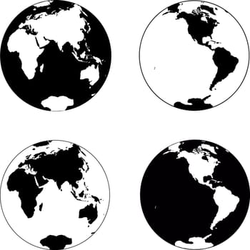 Beautiful black and white icon planet earth