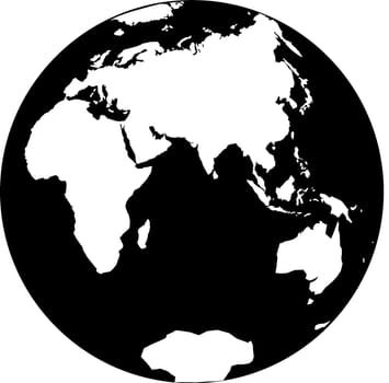 Beautiful black and white icon planet earth