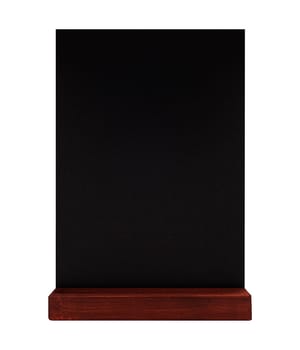 Chalk board is empty for restaurant menu isolated on white